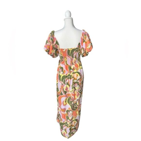 Show Me Your Mumu Danielle Tie Waist Puff Sleeve Dress in Medium - Picture 5 of 9